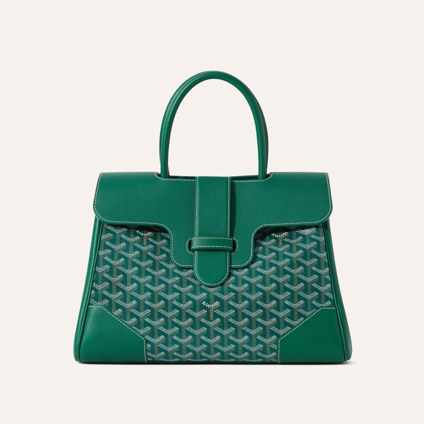 Goyard Saigon Tote Green Goyardine Canvas Palladium Hardware - Image 1